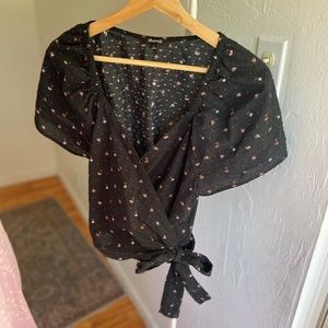 Madewell floral wrap top size Medium